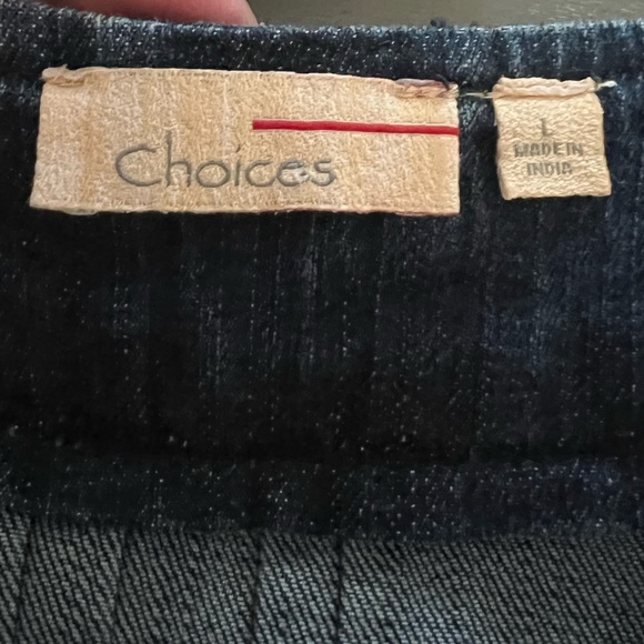 Choices denim stretch blue jacket with embroidered & crystal details. Size L - Picture 8 of 10